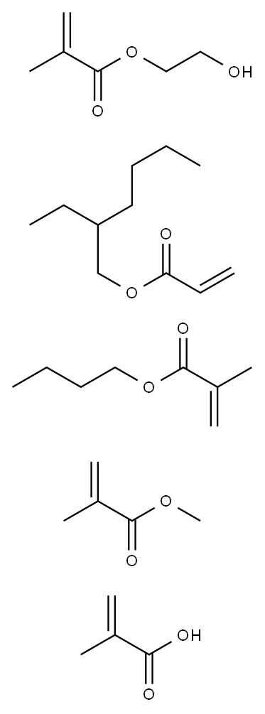 2-Propenoic acid, 2-methyl-, polymer with butyl 2-methyl-2-propenoate, 2-ethylhexyl 2-propenoate, 2-hydroxyethyl 2-methyl-2-propenoate and methyl 2-methyl-2-propenoate 结构式