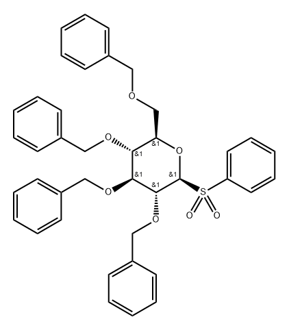 .beta.-D-Glucopyranose, 1-deoxy-2,3,4,6-tetrakis-O-(phenylmethyl)-1-(phenylsulfonyl)- 结构式