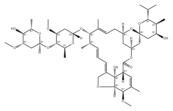 (23S)-25-デ(1-メチルプロピル)-22,23-ジヒドロ-23-ヒドロキシ-25-イソプロピルアベルメクチンA1a 化学構造式