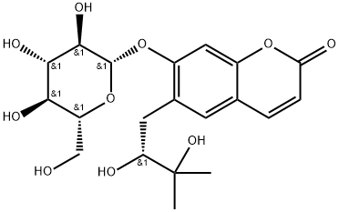 (R)-白花前胡醇 7-O-BETA-D-吡喃葡萄糖苷, 65853-04-5, 结构式