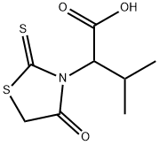 3-methyl-2-(4-oxo-2-thioxothiazolidin-3-yl)butanoic acid Struktur