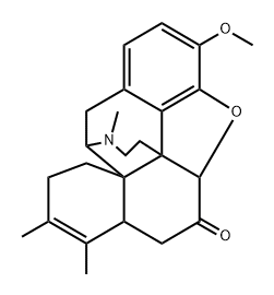 (4aR,10aR)-6,6aβ,9,10,11,12-ヘキサヒドロ-3-メトキシ-7,8,15-トリメチル-11α,12cα-(イミノエタノ)-12cH-ベンゾ[1,10a]フェナントロ[4,5-bcd]フラン-5(4aαH)-オン 化学構造式