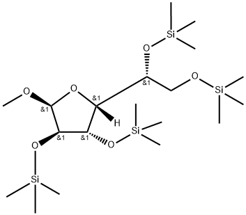 1-O-Methyl-2-O,3-O,5-O,6-O-tetrakis(trimethylsilyl)-α-D-glucofuranose Structure