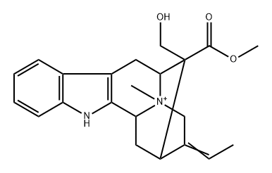 17-Hydroxy-16-(methoxycarbonyl)-4α-methylsarpagan-4-ium 结构式