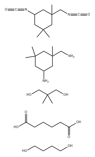 己二酸与5-氨基-1,3,3-三甲基环己烷甲胺、1,4-丁二醇、2,2-二甲基-1,3-丙二醇和5-异氰酸根合-1-(异氰酸根合甲基)-1,3,3-三甲基环己烷的聚合物 结构式