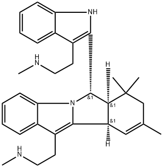 (6R)-6aβ,7,8,10aβ-Tetrahydro-7,7,9-trimethyl-11-[2-(methylamino)ethyl]-6β-[3-[2-(methylamino)ethyl]-1H-indol-2-yl]-6H-isoindolo[2,1-a]indole 结构式