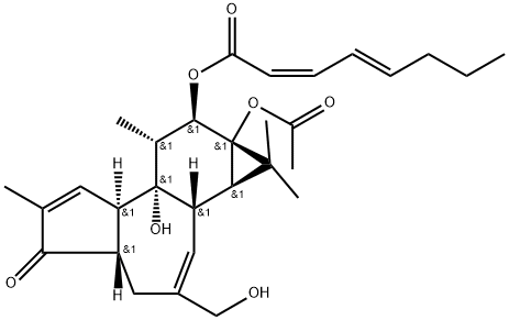 12-O-2Z-4E-OCTADIENOYL-4-DEOXYPHORBOL-13-ACETATE Structure