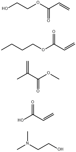 2-Propenoic acid, 2-methyl-, methyl ester, polymer with butyl 2-propenoate, 2-hydroxyethyl 2-propenoate and 2-propenoic acid, compd. with 2-(dimethylamino)ethanol Structure