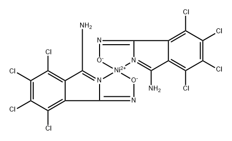 二(3-氨基-4,5,6,7-四氯-1H-1-异吲哚酮肟盐-N2,O1-)合镍 结构式