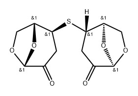 .beta.-D-erythro-Hexopyranos-2-ulose, 4,4-thiobis1,6-anhydro-3,4-dideoxy- Structure