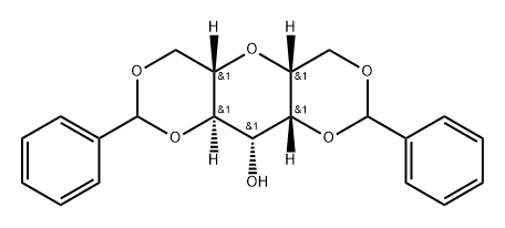 L-glycero-D-galacto-Heptitol, 2,6-anhydro-1,3:5,7-bis-O-(phenylmethylene)- Structure