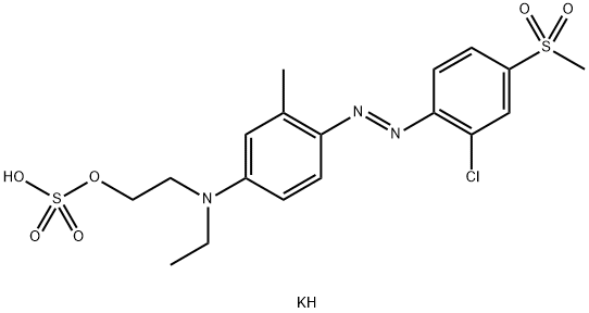 Sulfuric acid potassium 2-[[4-[[2-chloro-4-(methylsulfonyl)phenyl]azo]-3-methylphenyl]ethylamino]ethyl ester salt Structure