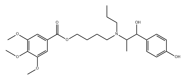 4-[[2-ヒドロキシ-2-(4-ヒドロキシフェニル)-1-メチルエチル]プロピルアミノ]ブチル=3,4,5-トリメトキシベンゾアート 化学構造式