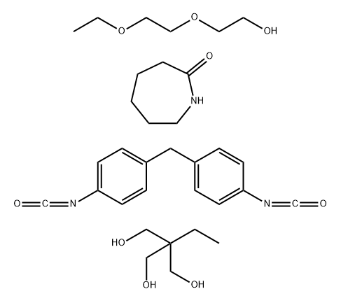 2H-Azepin-2-one, hexahydro-, polymer with 2-(2-ethoxyethoxy)ethanol, 2-ethyl-2-(hydroxymethyl)-1,3-propanediol and 1,1'-methylenebis[4-isocyanatobenzene] Structure