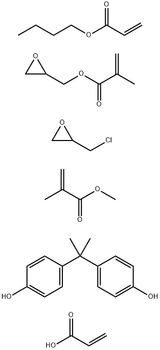 2-Propenoic acid, 2-methyl-, methyl ester, polymer with butyl 2-propenoate, (chloromethyl)oxirane, 4,4-(1-methylethylidene)bisphenol, oxiranylmethyl 2-methyl-2-propenoate and 2-propenoic acid Struktur