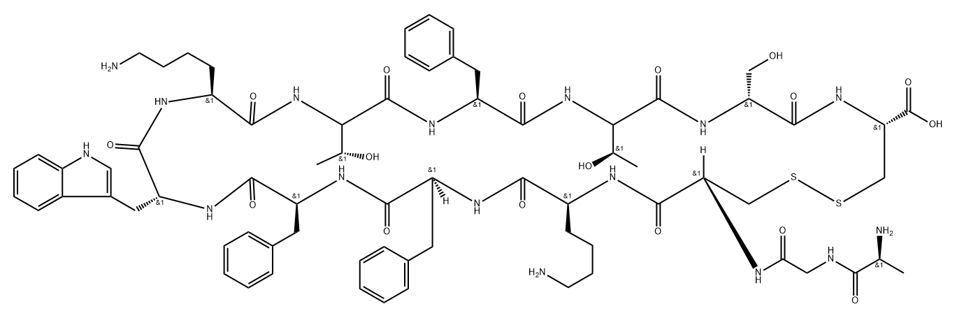 somatostatin, de-Asn(5)-Trp(8)-Ser(13)- Struktur