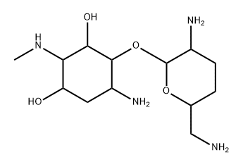 3-Amino-2,3,6-trideoxy-4-O-(2,6-diamino-2,3,4,6-tetradeoxy-α-D-erythro-hexopyranosyl)-6-methylamino-D-myo-inositol Struktur