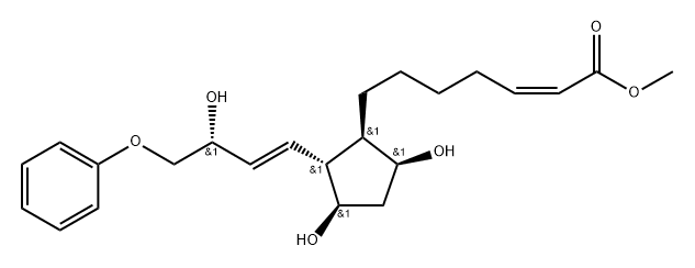 (E)-7-[(1R)-3α,5α-Dihydroxy-2β-[(E,R)-4-phenoxy-3-hydroxy-1-butenyl]cyclopentan-1α-yl]-5-heptenoic acid methyl ester Structure