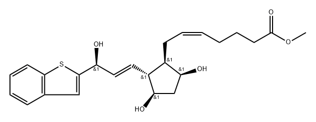 (Z)-7-[(1R)-2β-[(E,S)-3-(Benzo[b]thiophen-2-yl)-3-hydroxy-1-propenyl]-3α,5α-dihydroxycyclopentan-1α-yl]-5-heptenoic acid methyl ester 结构式