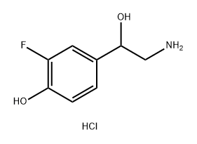 α-(アミノメチル)-4-ヒドロキシ-3-フルオロベンゼンメタノール·塩酸塩 化学構造式