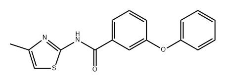 N-(4-甲基噻唑-2-基)-3-苯氧基苯甲酰胺, 745789-70-2, 结构式