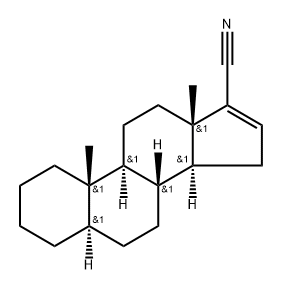 5α-アンドロスタ-16-エン-17-カルボニトリル 化学構造式