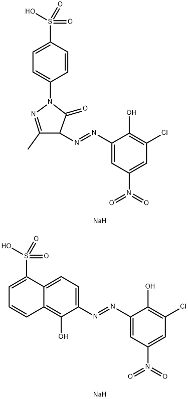 1-Naphthalenesulfonic acid, 6-(3-chloro-2-hydroxy-5-nitrophenyl)azo-5-hydroxy-, monosodium salt, mixt. with 4-4-(3-chloro-2-hydroxy-5-nitrophenyl)azo-4,5-dihydro-3-methyl-5-oxo-1H-pyrazol-1-ylbenzenesulfonic acid monosodium salt Structure