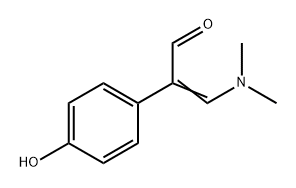 3-Dimethylamino-2-(4-hydroxyphenyl)acroleine, 2-(4-Hydroxyphenyl)-3-dimethylaminoacrolein, 3-(dimethylamino)-2-(4-hydroxyphenyl)acrylaldehyde 结构式