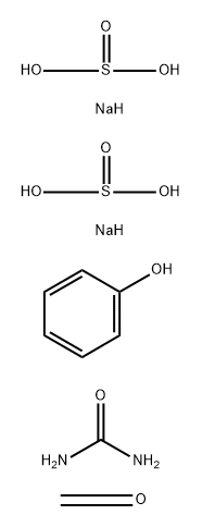 Sodium bisulfite, sodium sulfite, phenol, formaldehyde, urea polymer Structure