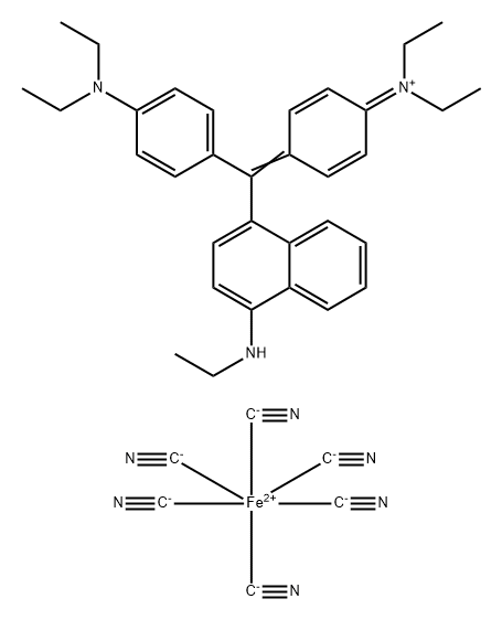bis[[4-[[4-(diethylamino)phenyl][4-(ethylamino)-1-naphthyl]methylene]cyclohexa-2,5-dien-1-ylidene]diethylammonium] dicopper(1+) hexa(cyano-C)ferrate(4-)  Struktur