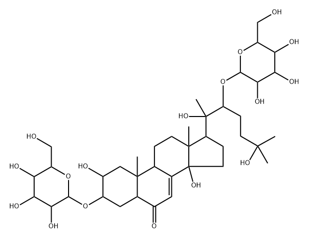 (22R)-3β,22-ビス(α-D-ガラクトピラノシルオキシ)-2β,14,20,25-テトラヒドロキシ-5β-コレスタ-7-エン-6-オン 化学構造式