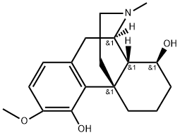 3-Methoxy-17-methylmorphinan-4,8β-diol 结构式