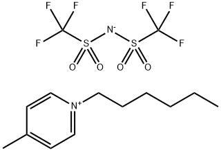 N-己基 -4-甲基吡啶双三氟甲磺酰亚胺盐, 870296-13-2, 结构式