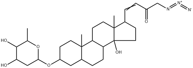 24-azido-3-((2,6-dideoxy-beta-hexapyranosyl)oxy)-14-hydroxy-21-norchol-20(22)-en-23-one Structure