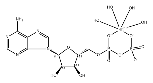 bidentate tetraaquarhodium-adenosine 5'-diphosphate complex Struktur