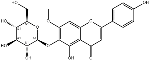 4H-1-Benzopyran-4-one, 6-(β-D-glucopyranosyloxy)-5-hydroxy-2-(4-hydroxyphenyl)-7-methoxy- Structure