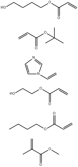 2-Propenoic acid, 2-methyl-, methyl ester, polymer with butyl 2-propenoate, 1,1-dimethylethyl 2-propenoate, 1-ethenyl-1H-imidazole, 4-hydroxybutyl 2-propenoate and 2-hydroxyethyl 2-propenoate Struktur