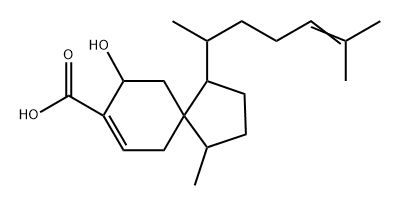 Spiro[4.5]dec-7-ene-8-carboxylic acid, 1-(1,5-dimethyl-4-hexenyl)-9-hydroxy-4-methyl-, [1R-[1α(R*),4β,5β(S*)]]- (9CI) Structure