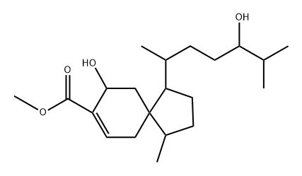 Spiro[4.5]dec-7-ene-8-carboxylic acid, 9-hydroxy-1-(4-hydroxy-1,5-dimethylhexyl)-4-methyl-, methyl ester, [1R-[1α(1R*,4R*),4β,5β(S*)]]- (9CI) Structure