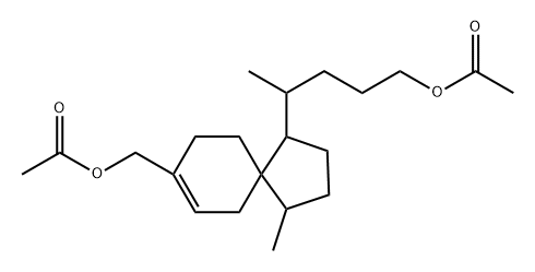 Spiro[4.5]dec-7-ene-1-butanol, 8-[(acetyloxy)methyl]-δ,4-dimethyl-, acetate, [1R-[1α(R*),4β,5β]]- (9CI) Structure