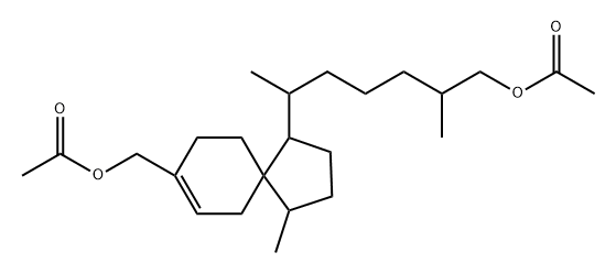 Spiro[4.5]dec-7-ene-1-hexanol, 8-[(acetyloxy)methyl]-β,ζ,4-trimethyl-, 1-acetate Structure