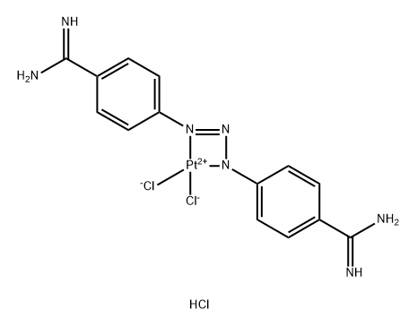 dichloro(4,4'-(diazoamino)bis(benzamidine))platinum complex 结构式