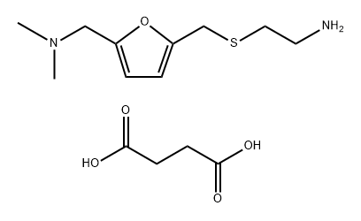 2-[5-Dimethylaminomethyl-2-furanyl methyl thio] ethanamine hemifumarate 结构式