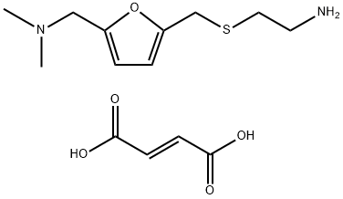 2-{{{5-[(ジメチルアミノ)メチル]フラン-2-イル}メチル}スルファニル}エタンアミン ヘミフマル酸塩 化学構造式