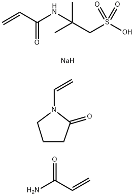 1-Propanesulfonic acid, 2-methyl-2-(1-oxo-2-propenyl)amino-, monosodium salt, polymer with 1-ethenyl-2-pyrrolidinone and 2-propenamide Struktur
