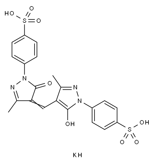 4,4''-Bis-[3-methyl-1-(4-sulfophenyl)-2-pyrazoline-5-one]-methine oxonole tr Structure