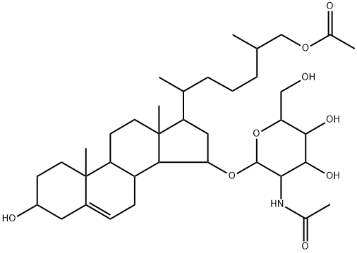 [(25R)-26-(Acetyloxy)-3α-hydroxycholest-5-en-15α-yl] 2-(acetylamino)-2-deoxy-β-D-glucopyranoside Structure