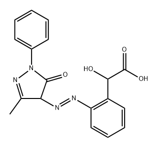 2-[(4,5-Dihydro-3-methyl-5-oxo-1-phenyl-1H-pyrazol-4-yl)azo]-α-hydroxybenzeneacetic acid Struktur