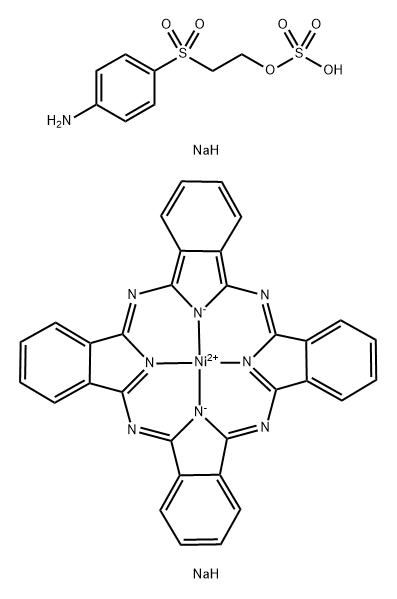Nickel, [29H,31H-phthalocyaninato(2-)-N29,N30,N31,N32]-, chlorosulfonyl derivs., reaction products with 2-[(4-aminophenyl)sulfonyl]ethyl hydrogen sulfate monosodium salt, sodium salts Struktur