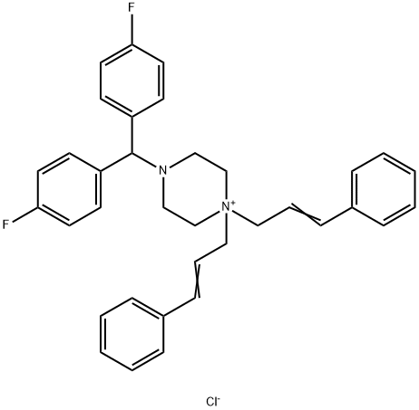 IMp. C (EP): (4-(DiphenylMethyl)-1,1-bis[(E)-3-phenylprop-2-enyl]piperaziniuM Chloride Struktur